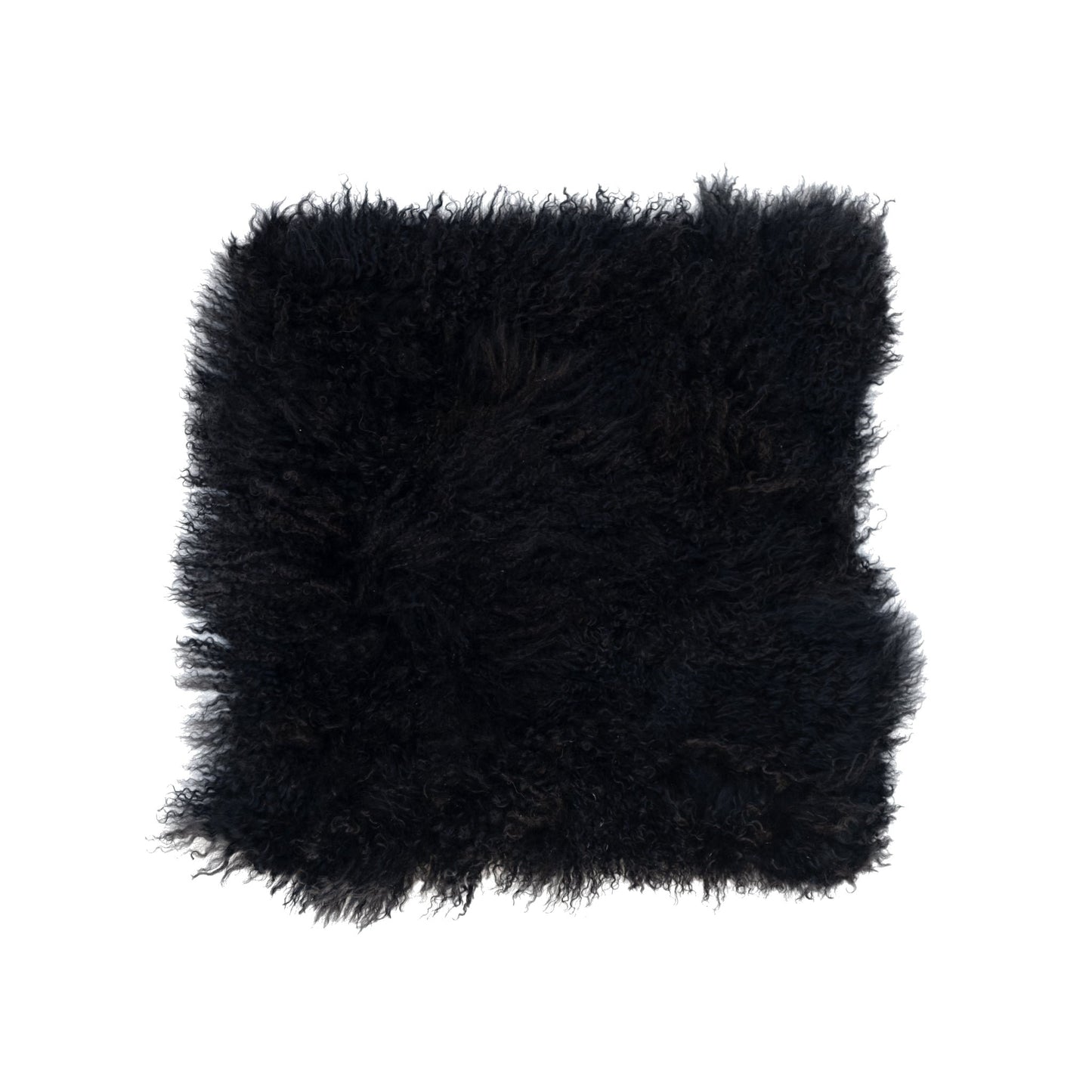 100% Natural Mongolian Sheepskin Cushion Covers - Medium, Black - Naturally Sheepskins