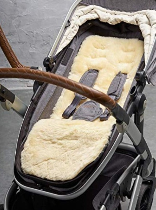 Naturally Sheepskins Lambskin Pram/Stroller Liner, Merino Lambskin, 75 x 30cm, Universal fit, Temperature regulating, Breathable, Easy-Care (Natural)