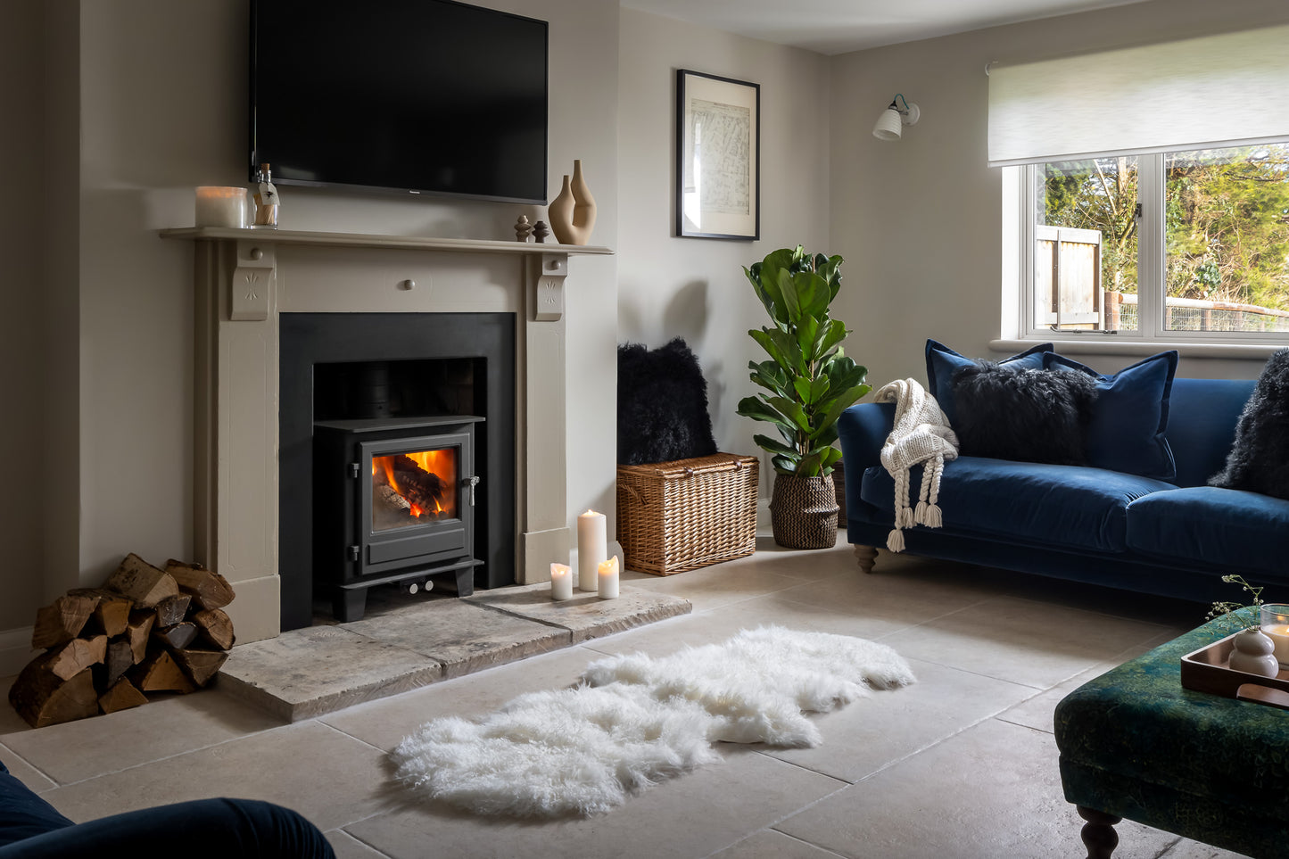 Black mongolian sheepskin cushion cover