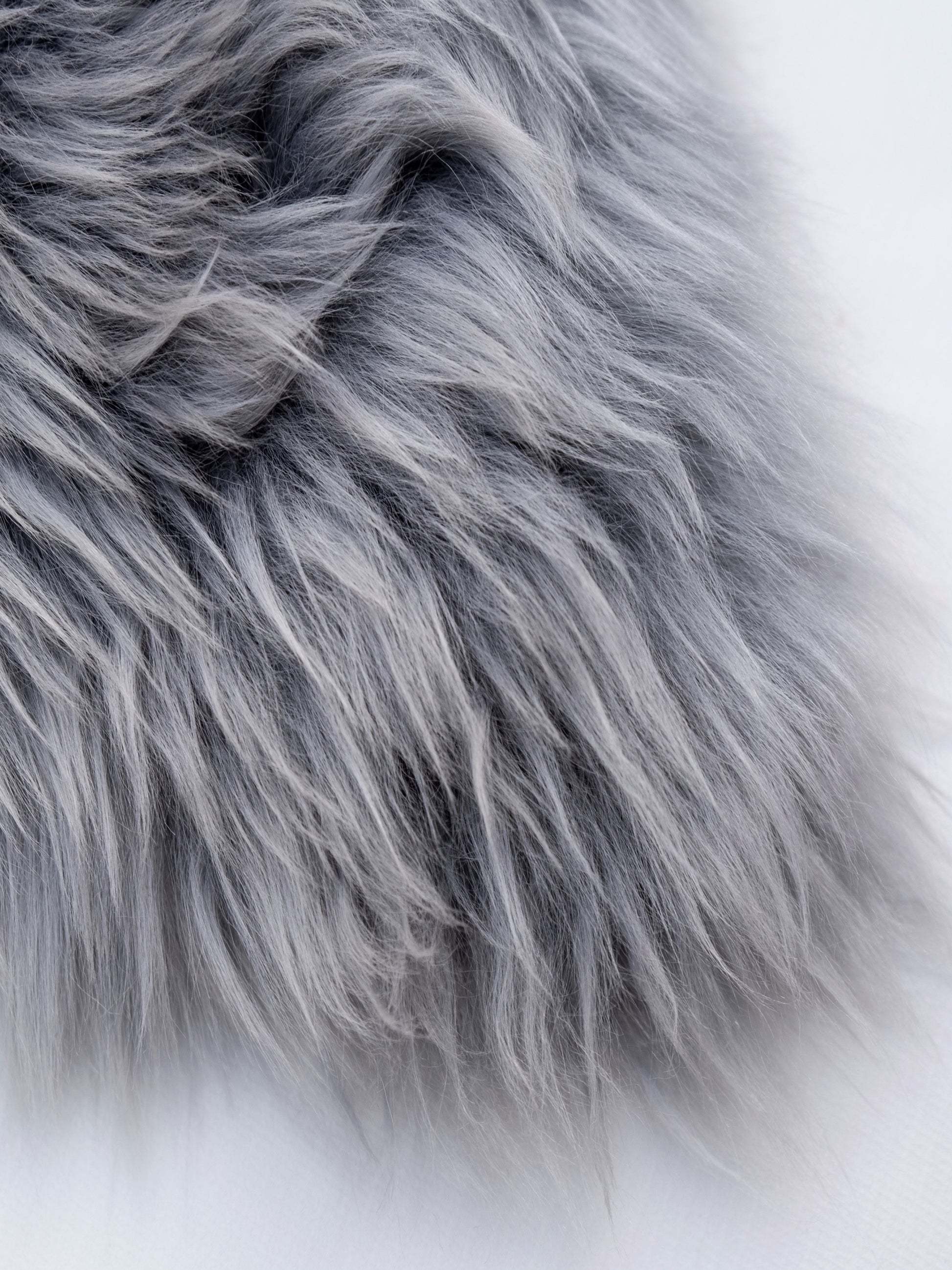 Silver grey quad sheepskin rug