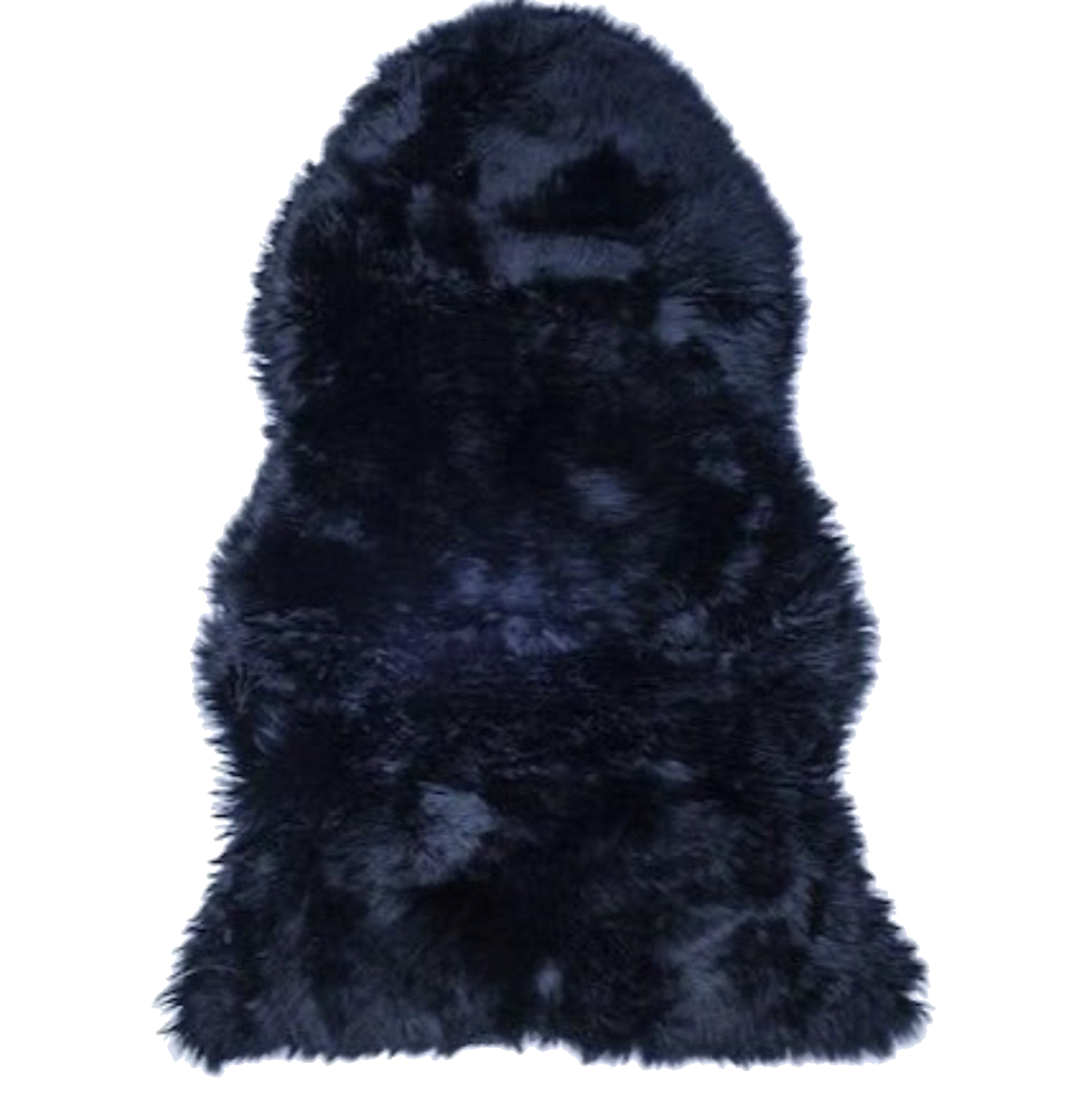 black single long wool sheepskin rug