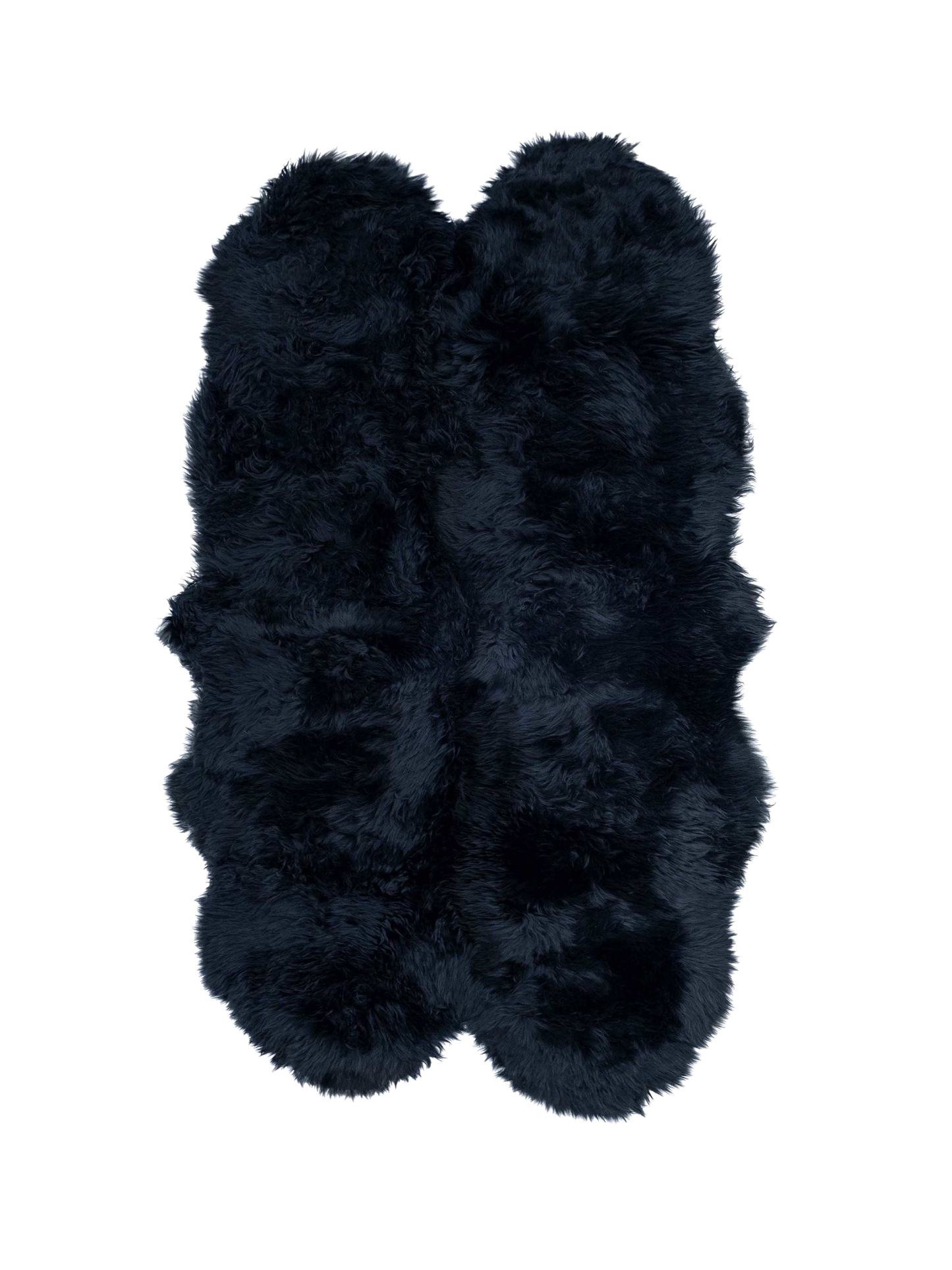 quad sheepskin rug, black