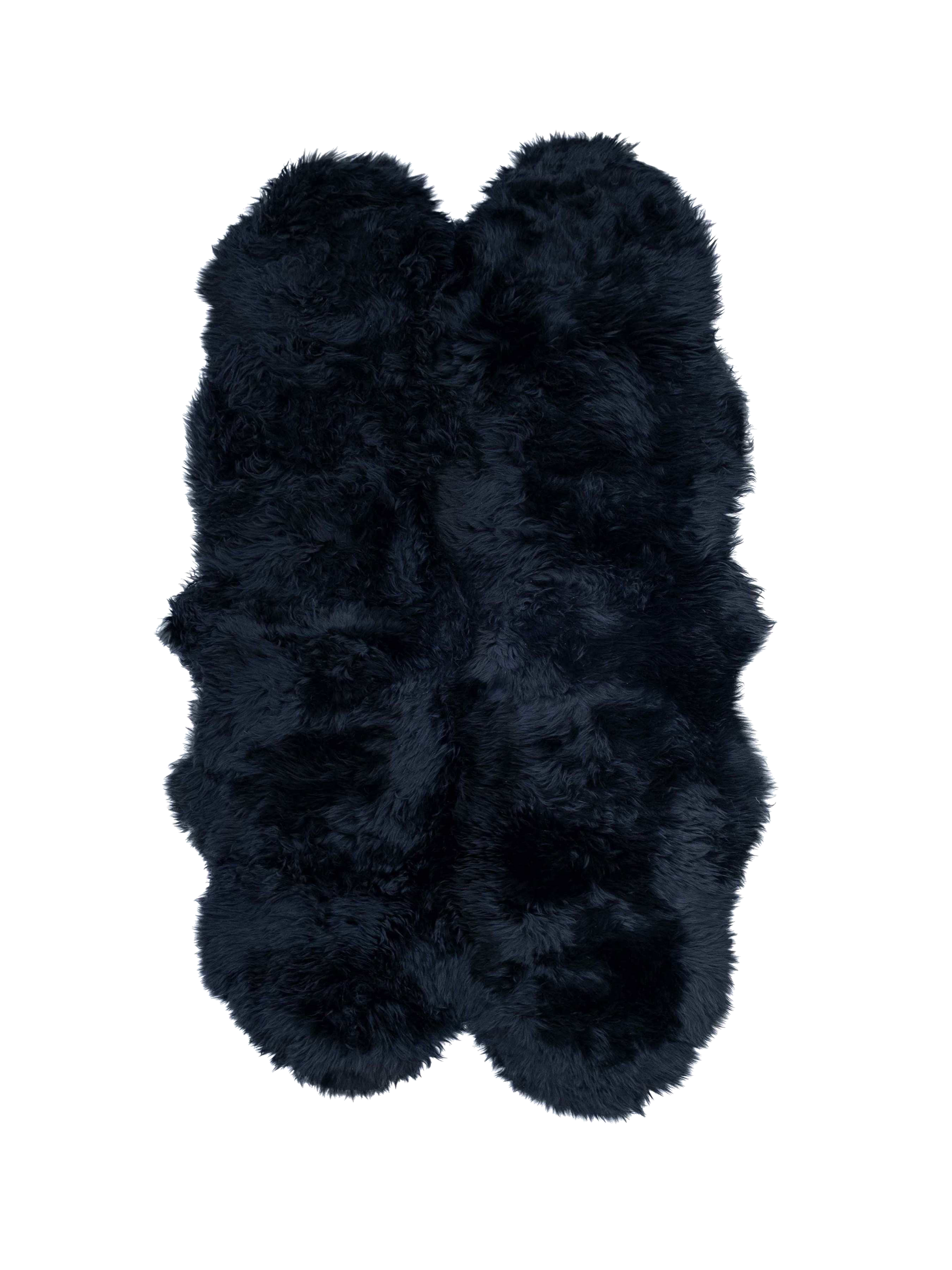 quad sheepskin rug, black