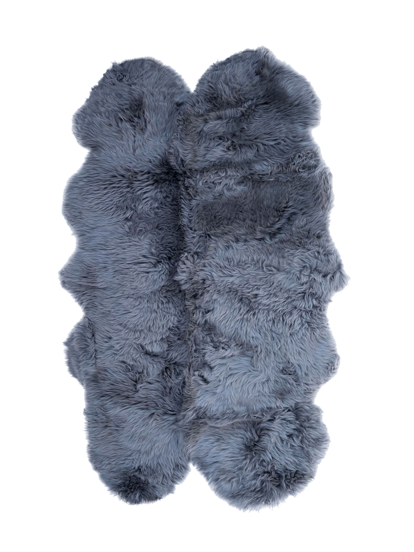 Steel Grey Quad Sheepskin Long Wool Rug