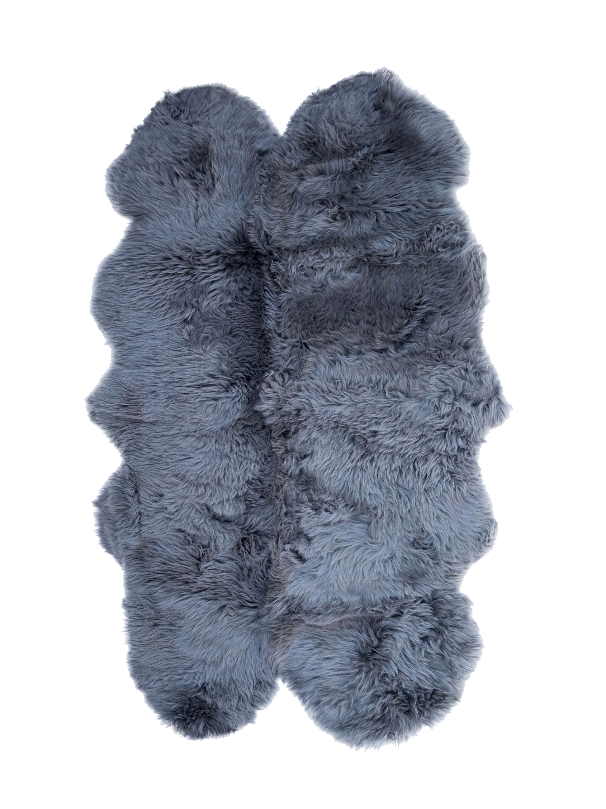 Steel Grey Quad Sheepskin Long Wool Rug